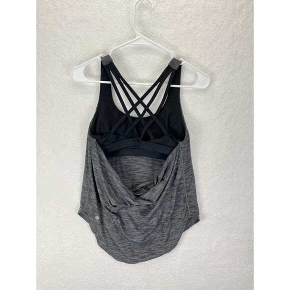 Lululemon Tank Womens 6 Gray Slay The Studio Workout Tank Gym Sports Bra - Picture 4 of 7